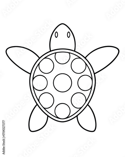 Simple Turtle Illustration outline black and white