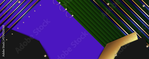 Abstract gold background luxury dark purple noble color plum eggplant and golden line template premium vector
