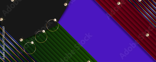 Abstract gold background luxury dark purple noble color plum eggplant and golden line template premium vector