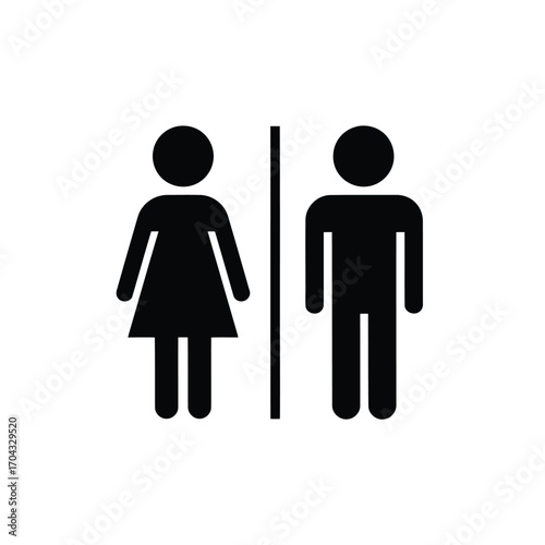 Vector illustration of restroom sign for men and women