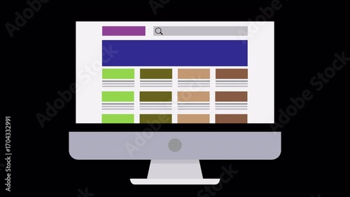 Loop Animation of Product Scroll Hose Displayed on Monitor Screen