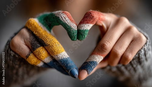 Womana??s hands in heart shape holding South Africa flag, unity and reconciliation concept