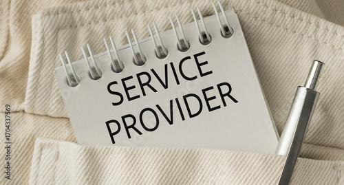 Tableau sur toile A pen is sitting on top of a notebook that says Service Provider
