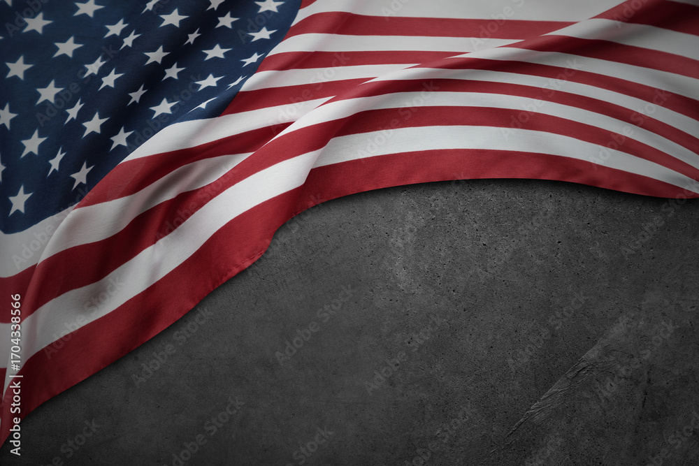Obraz premium American flag on grey