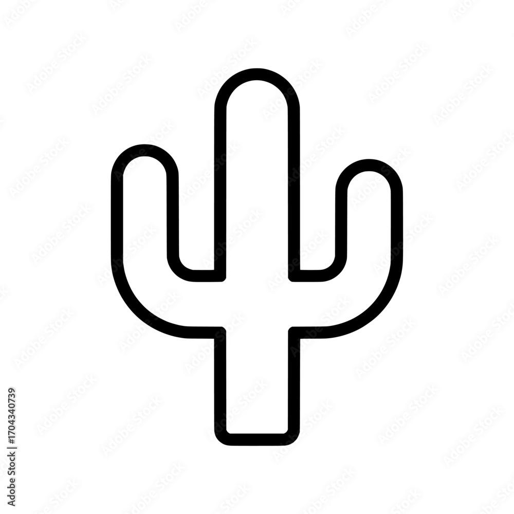 Obraz premium An isolated cactus vetor icon on a white background is presented in eps