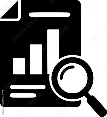 Analytics report icon in black 