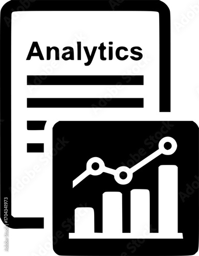 Analytics report icon in black 