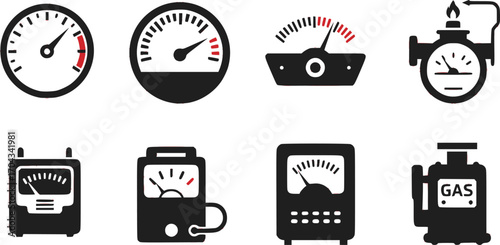 Meter icon Editable flat style, illustration icons
