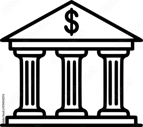Bank icon symbol pictogram