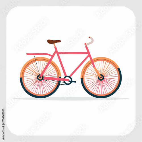A stylized graphic illustration of a vintage bicycle, suitable for various creative uses