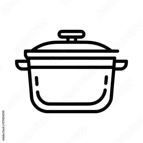 Modern illustration featuring a pot icon and its outline style design on a white background