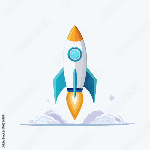 Animated Rocket Launching: An Illustrated Depiction of Propulsion and Spatial Exploration
