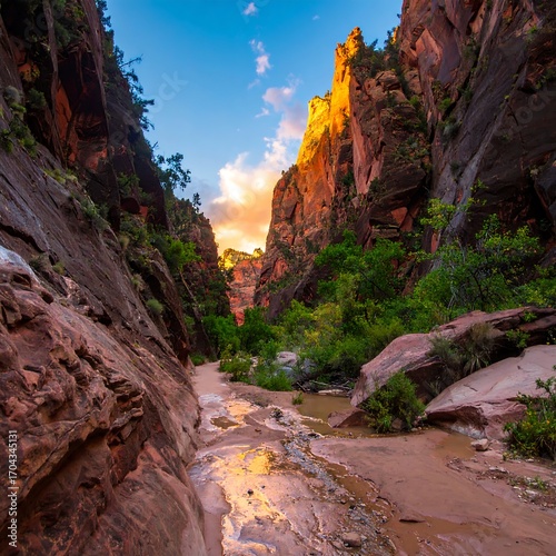 Canyon sunset, vibrant colors (1)