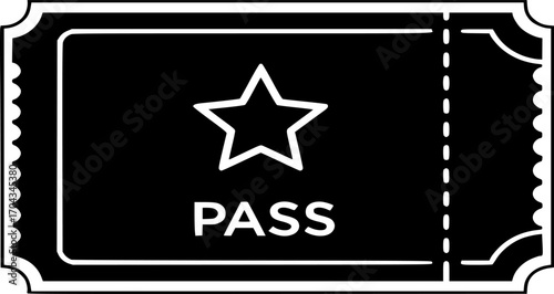 Event Ticket Icon Vector. Admission Voucher, Premium Pass Symbol. Star, coupon, sale, cinema, concert, outline and glyph vector illustration.