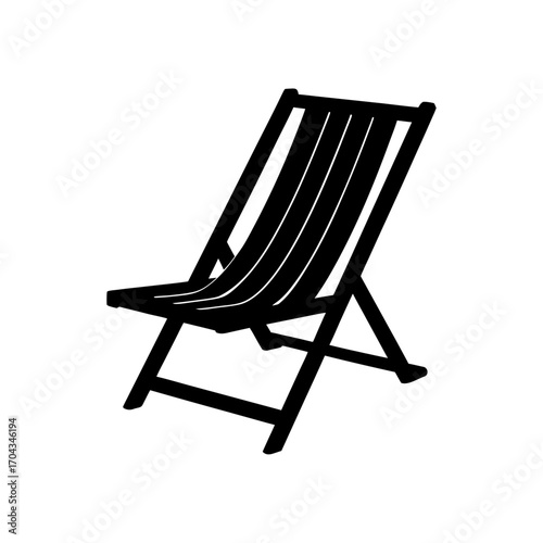Silhouette of folding chair on transparent background