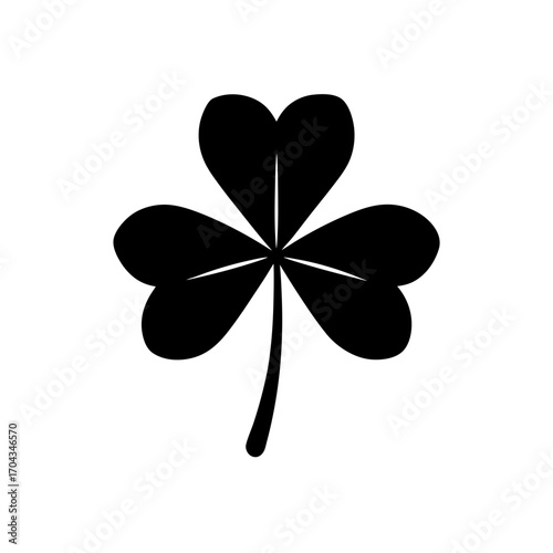 Shamrock silhouette image on transparent background