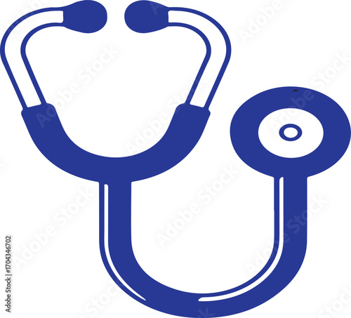 A simple blue outline of a medical stethoscope a classic symbol of healthcare and professional medical examination