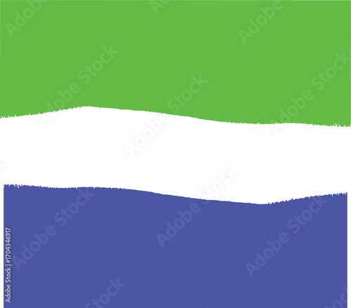 Abstract torn paper layers of green white and blue create a modern textured background design