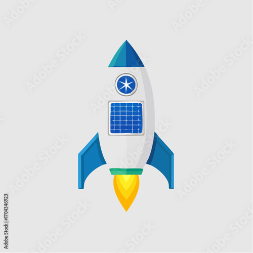 Conceptual illustration of a modern rocket ship representing innovation and space exploration