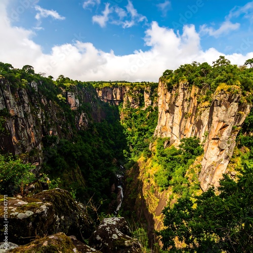 Canyon vista with lush greenery