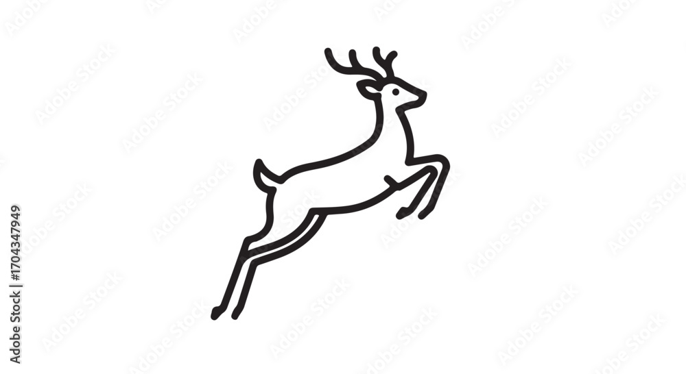 Fototapeta premium Deer vector icon on white background 