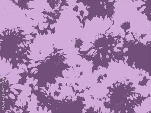 Aster silhouette seamless floral pattern illustration