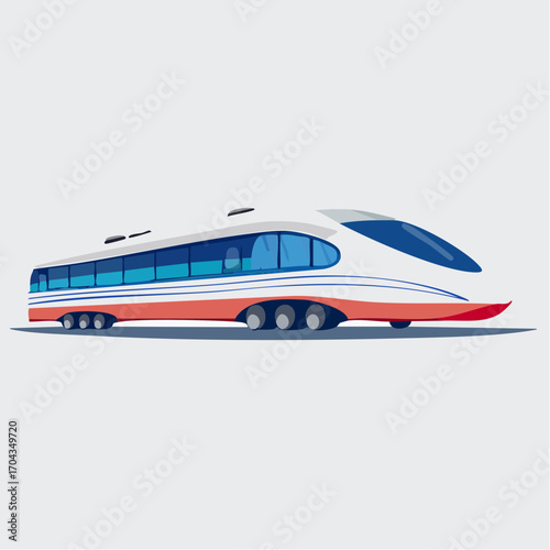 Futuristic Train Depiction on a Plain Backdrop: Contemporary Transportation Artwork