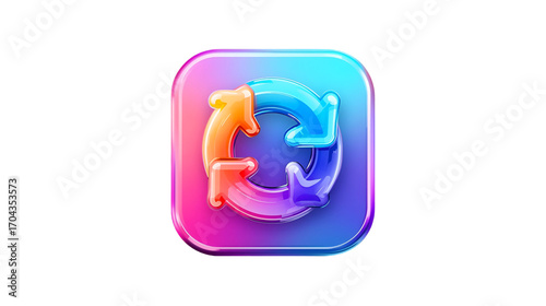 Obraz na płótnie Vibrant gradient circular arrow icon representing refresh or reloading process
