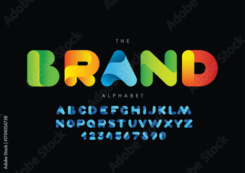modern colorful ribbon font, for your logo design, bright colorful letters A, B, C, D, E, F, G, H, I, J, K, L, M, N, O, P, Q, R, S, T, U, V, W, X, Y, Z, vector illustration 10EPS

