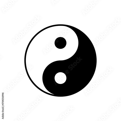 Classic yin yang symbol of balance and harmony for spiritual and philosophical concepts silhouette
