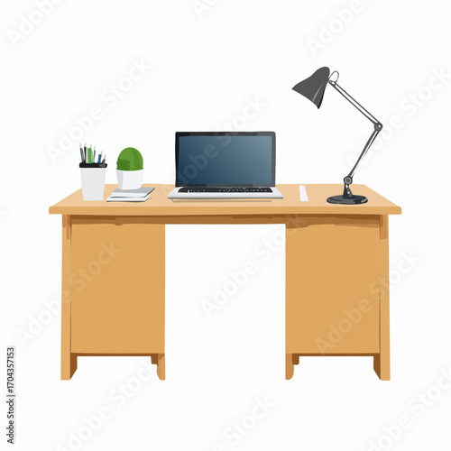 Moderner Schreibtisch aus Holz mit klaren Linien