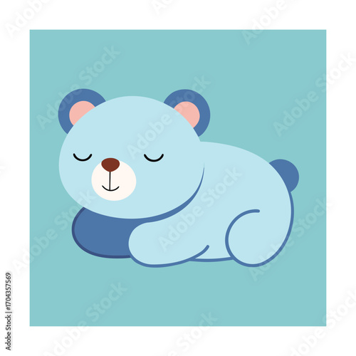 Blue bear sleeping