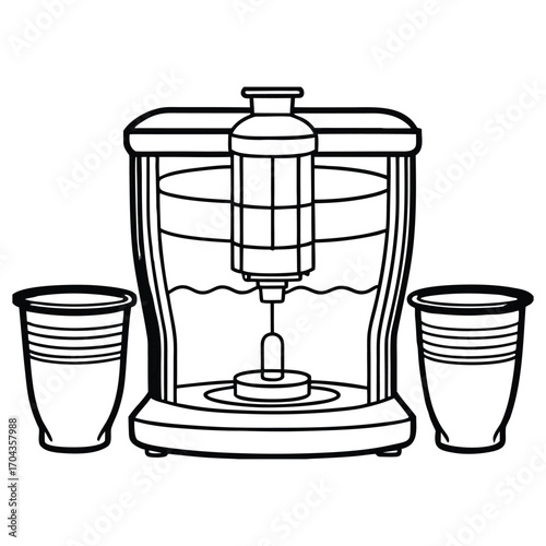 Silhouette of water purifier isolated on a white background