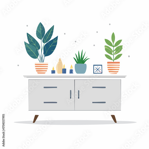 Modernes Sideboard in Weiß mit klaren Linien