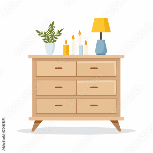 Zeitlose Kommode aus Holz mit mehreren Schubladen