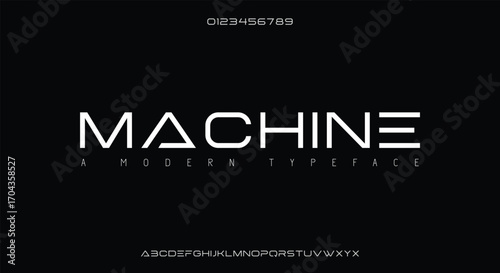 Creative simple modern urban alphabet font. Digital abstract futuristic, logo, music, sport, minimal technology typography. Simple numeric vector illustration

