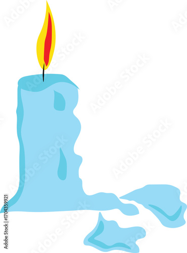 Burning Blue Candle: Capturing the warmth of a lit candle, illuminating a scene of comfort and introspection. This simple image evokes a sense of peace, relaxation, and the quiet beauty of life.