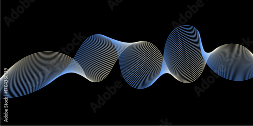 Abstract Waveform: A mesmerizing display of a digital wave, its gentle curves and subtle gradients against a sleek black canvas