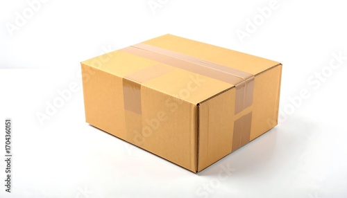 Cardboard box on white background