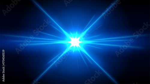 Blue Bang Dazzling, Outer Space Background, Vector Illustration