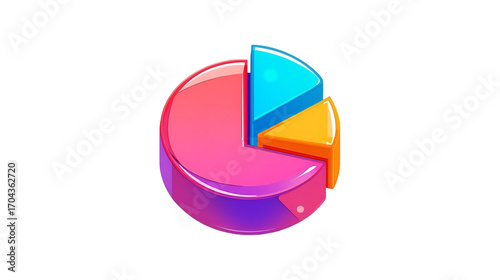 Free Download Vibrant 3d pie chart icon illustrating data segmentation and analysis - GFXLoad