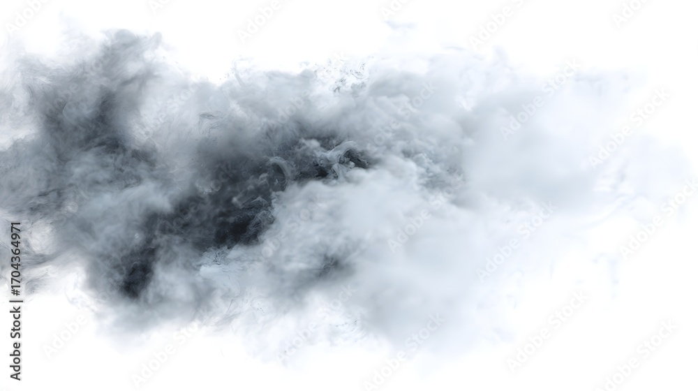 Fototapeta premium A fluffy, white cloud with a soft, billowy appearance against a white background