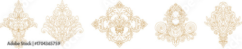 Vintage set of patterns. For wedding invitations, wallpapers, stained glass windows and cards.