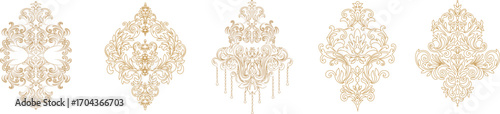 Vintage set of patterns. For wedding invitations, wallpapers, stained glass windows and cards.