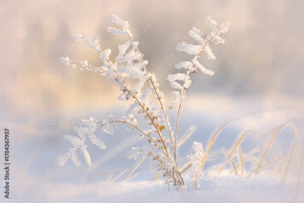 Fototapeta premium Icy snow abstract background with soft winter textures and frost glow