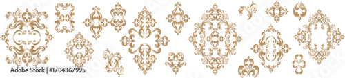Vintage set of patterns. For wedding invitations, wallpapers, stained glass windows and cards.