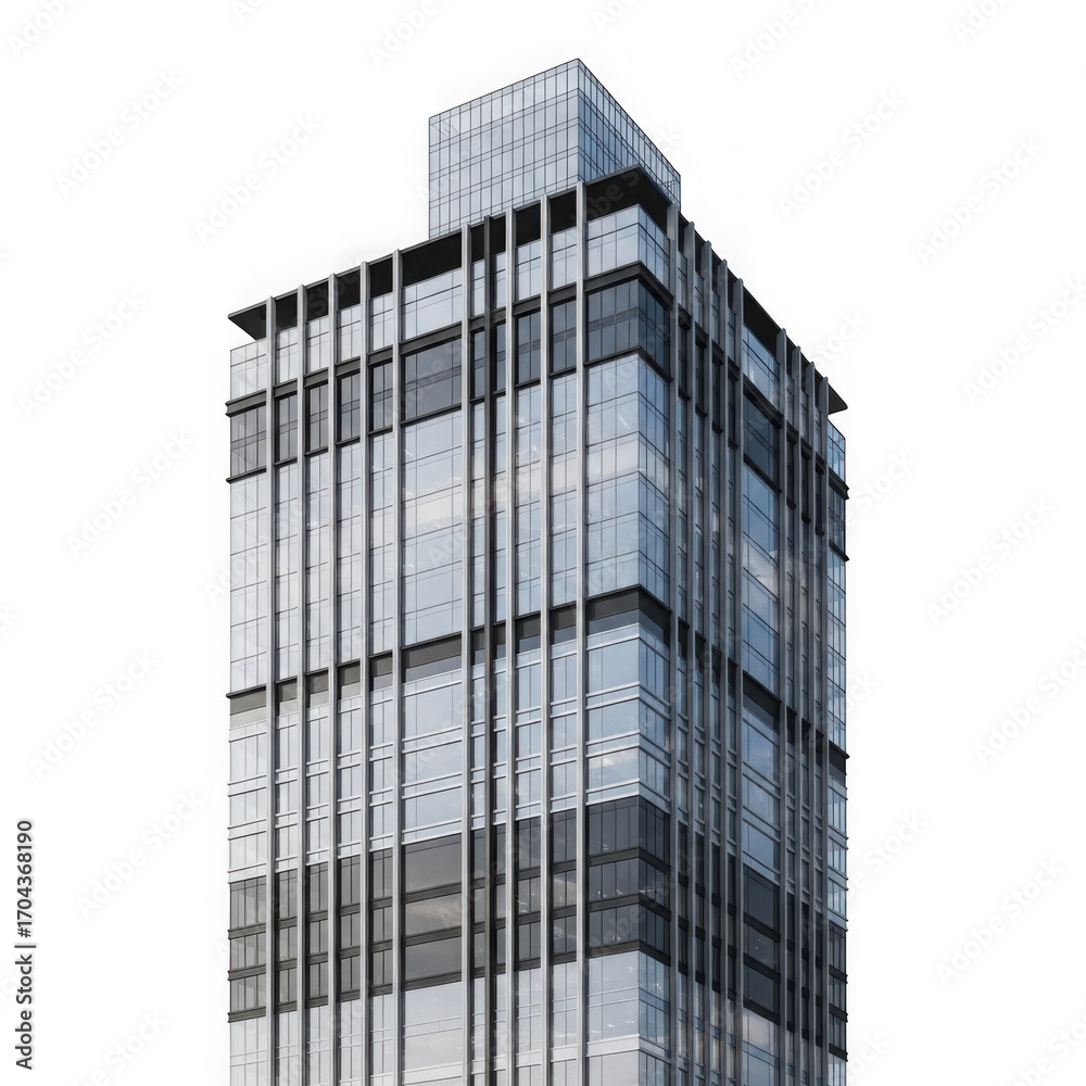Fototapeta premium Modern skyscraper isolated on transparent background isolated on transparent background