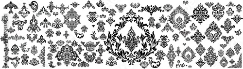 Vintage set of patterns. For wedding invitations, wallpapers, stained glass windows and cards.