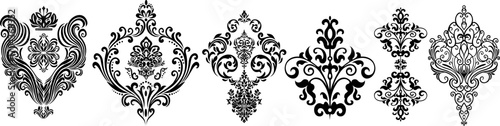 Vintage set of patterns. For wedding invitations, wallpapers, stained glass windows and cards.