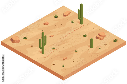 Desert stones and plants mega set elements in flat graphic design. Collection objects of different trees, cactus, palms and rock mountains for wildlife African landscape scenes. Vector illustration.